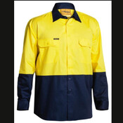 BISLEY 2 TONE COOL LIGHTWEIGHT DRILL SHIRT - LONG SLEEVE